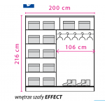 EFFECT - Szafa przesuwna z lustrem 200 x 216   (EF-2-20)
