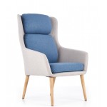 PURIO - fotel  jasny popiel - niebieski