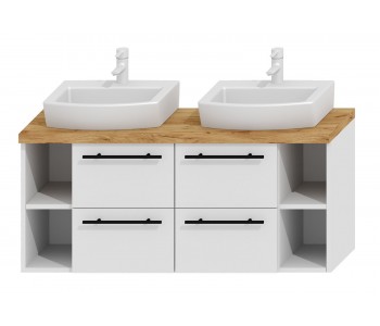 ANUK - Szafka łazienkowa wisząca 4SZ z półką z umywalką (7)